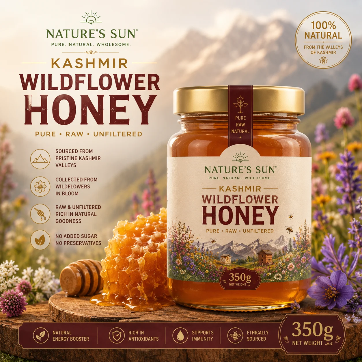 Kashmir Wildflower Honey, 350g